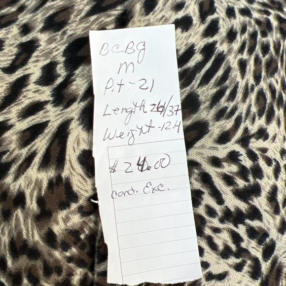 BCBGMaxAzria Long Sleeve Polyester Blend Open Front Cardigan Black & Tan Size M - Picture 9 of 9